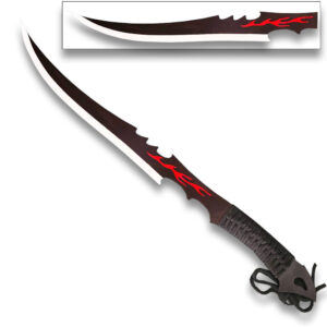 Inferno Fang Fantasy Curved Blade Sword with Sheath