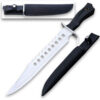 Tactical Silver Survival Bowie Fixed Blade Knife with Sheath