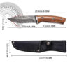 Damascus Pattern Knife, 9" High Carbon Steel Knife With Solid Wood Handle