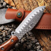 Crocodile Tooth Pattern  Hunting Knife Wood Handle Sharp Edge  9.5 inches