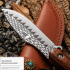 Crocodile Tooth Pattern  Hunting Knife Wood Handle Sharp Edge  9.5 inches