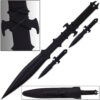Ninja Sword & Throwing Knives Set Night Ops Covert w Sheath