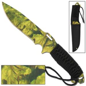 Tactical Combat Full Tang Military Jungle Camo Knife