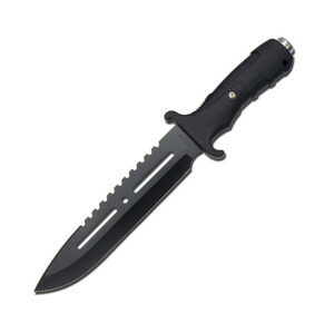 Ultimate Extractor SAWBACK Bowie Survival Knife w GLASS BREAKER Black