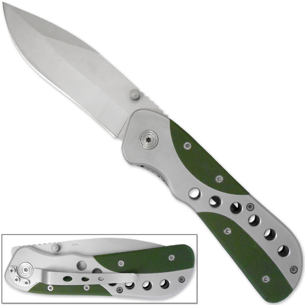 Bravo EDC Concealment Knife 8 Inch Heavy Titanium Coated Blade G10 Handle Manual Folder