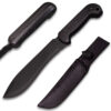 Full Tang Black Bowie Hunter Knife, 16 Inch Overall Length, Black Blade, Black Wood Handle