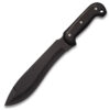 Full Tang Black Bowie Hunter Knife, 16 Inch Overall Length, Black Blade, Black Wood Handle