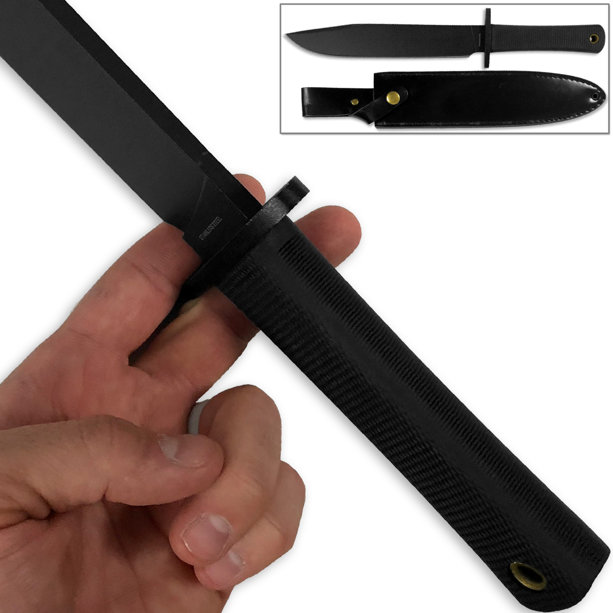 Bear Grip Survival Combat Hunting Knife 14.5in FULL TANG Rubber Divers Grip