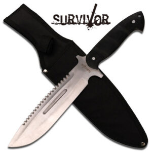 Black  wood Handle Fixed Blade Hunter