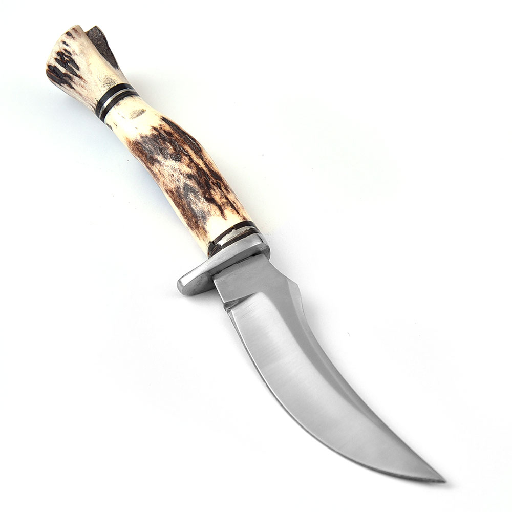 WHITE DEER Slim Stag Handle Knife 440C Stainless Steel