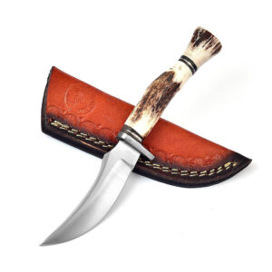 WHITE DEER Slim Stag Handle Knife 440C Stainless Steel