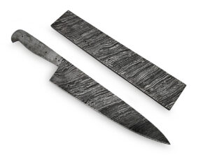 White Deer Damascus Steel LONG FIRE Pattern Billet Forge Welded 10in x 2in x 5.5mm Raw