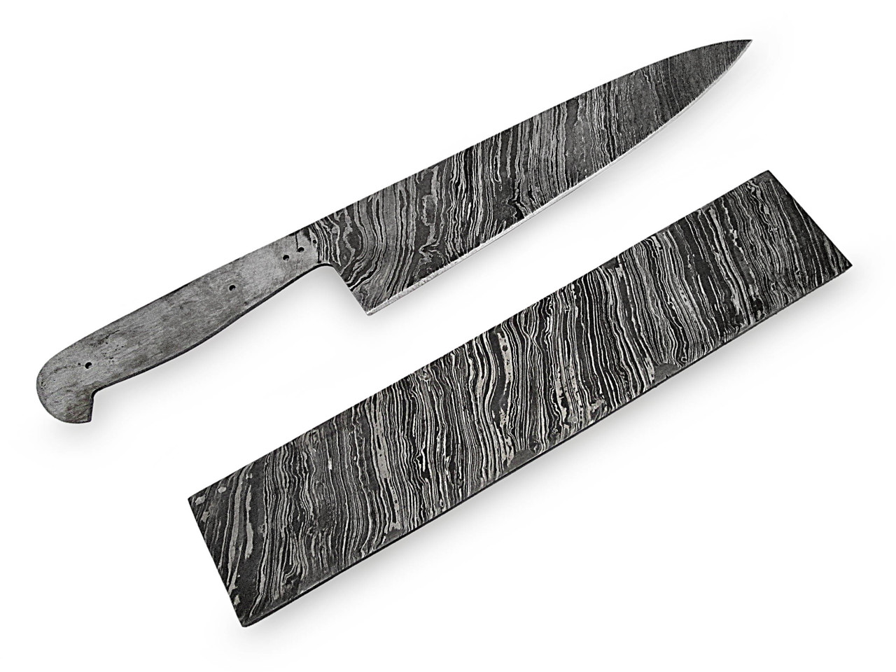 White Deer Damascus Steel LONG FIRE Pattern Billet Forge Welded 10in x 2in x 5.5mm Raw