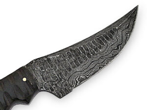 White Deer Tactical Operator Damascus Steel Knife Full Tang Grooved Micarta Handle