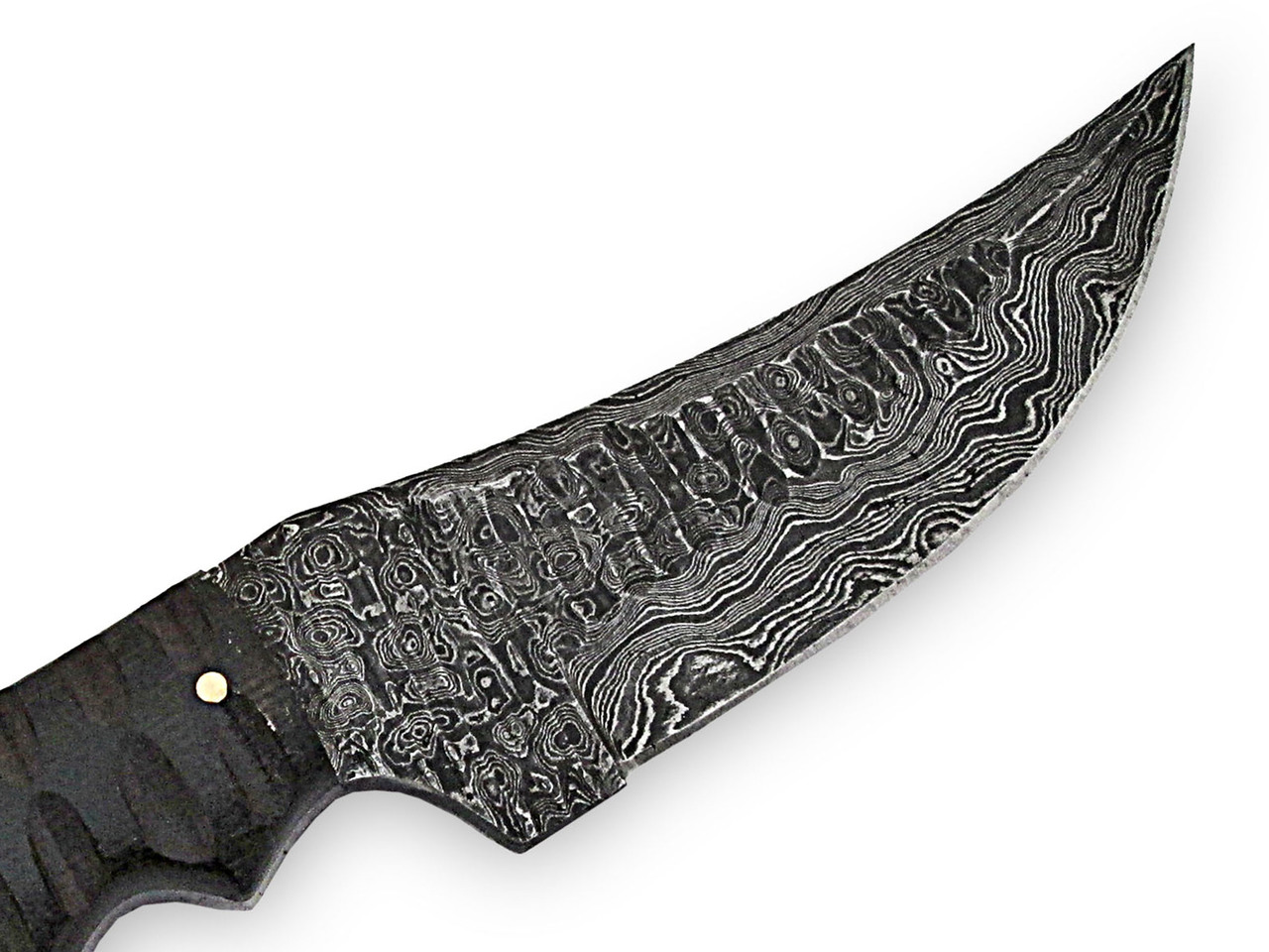 White Deer Tactical Operator Damascus Steel Knife Full Tang Grooved Micarta Handle