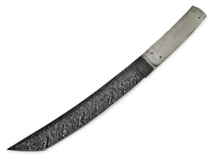 White Deer  Tanto Damascus High Carbon Steel Japanese Blank Blade Knife