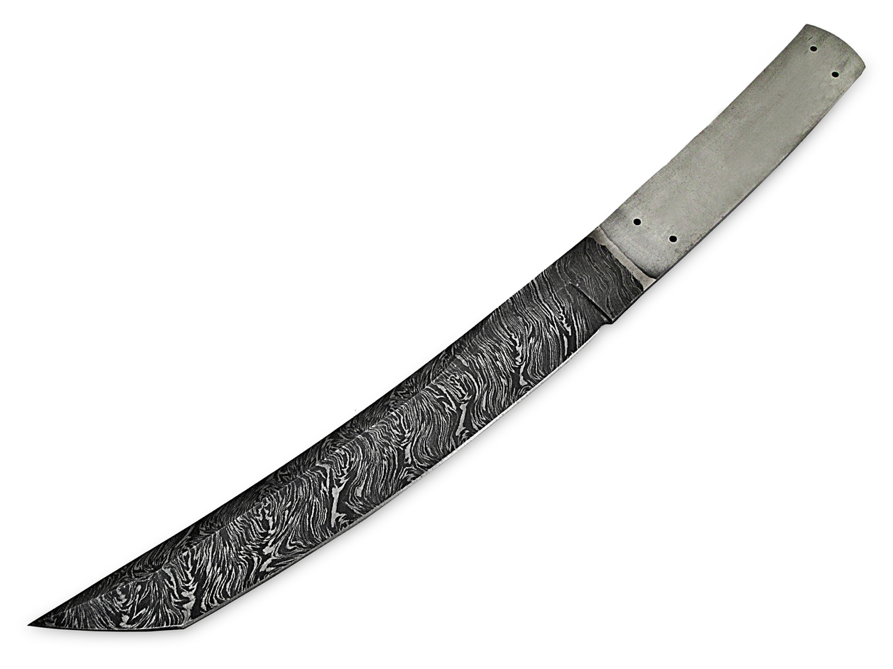 White Deer  Tanto Damascus High Carbon Steel Japanese Blank Blade Knife
