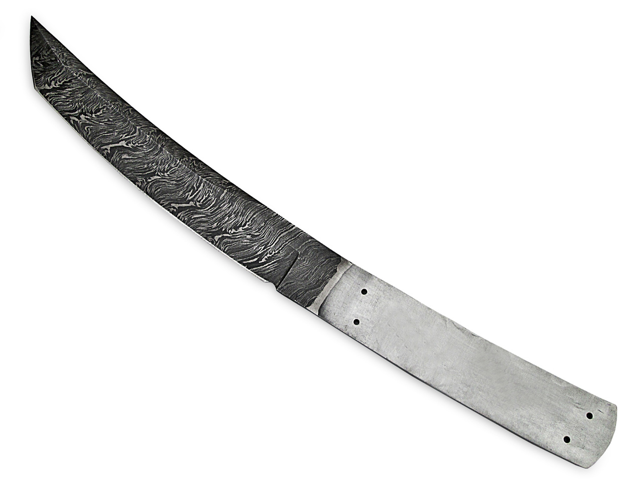White Deer  Tanto Damascus High Carbon Steel Japanese Blank Blade Knife