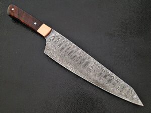 Cocobolo Wood Grip Santoku Forged Chef Knife Damascus 1095 HC Steel by White Deer