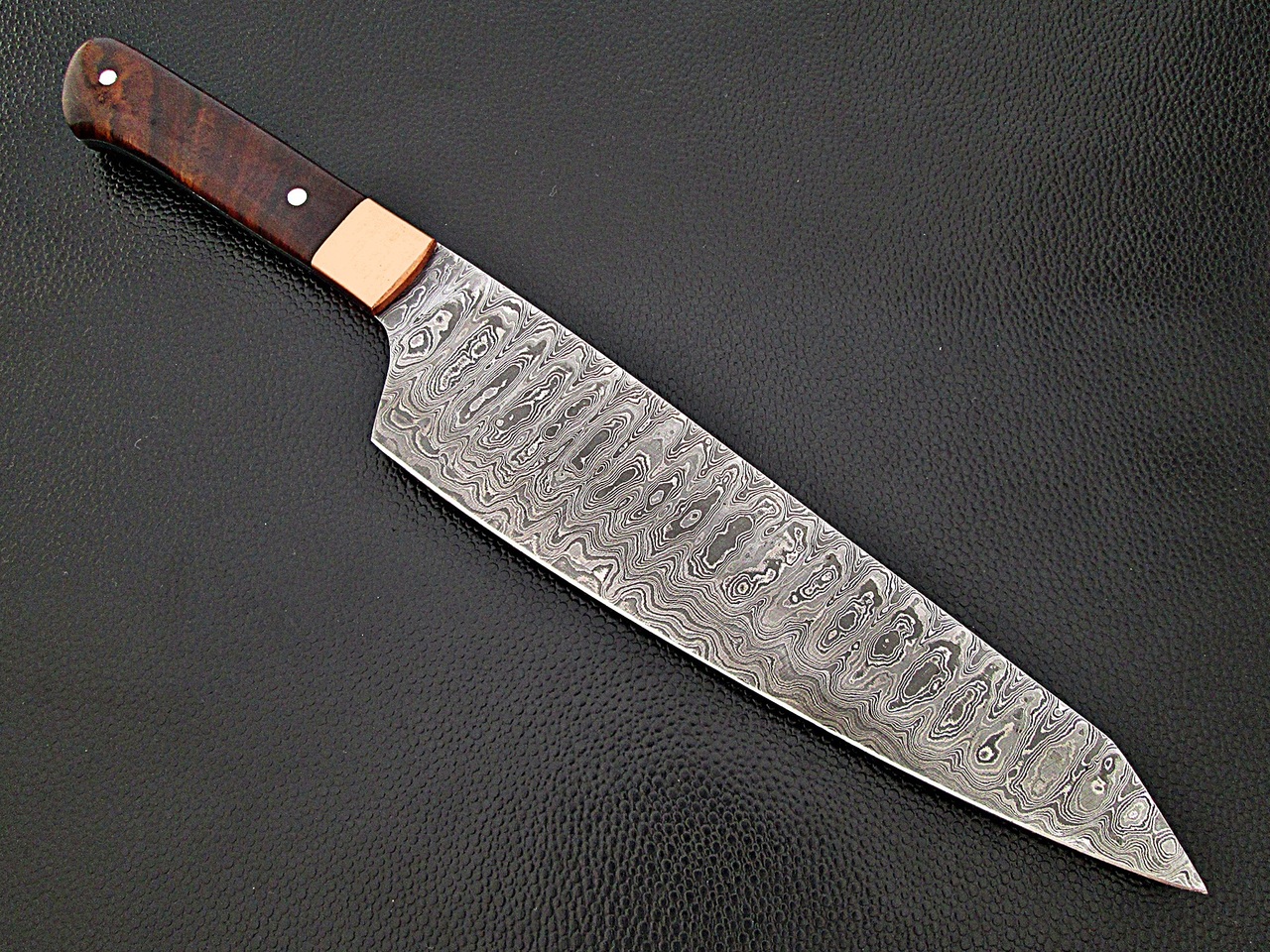 Cocobolo Wood Grip Santoku Forged Chef Knife Damascus 1095 HC Steel by White Deer