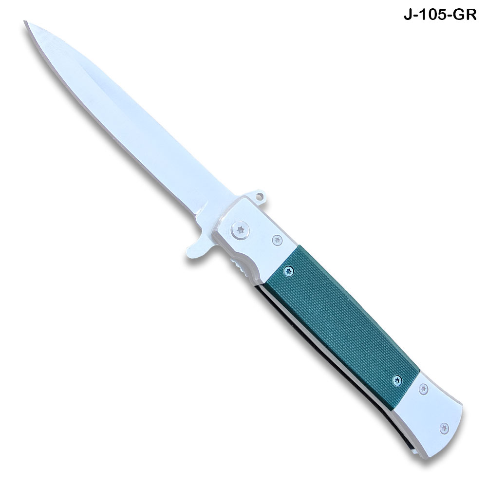 Tactical Spring Assist Knife G-10 Handle Green Knife