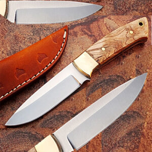 Custom Made J2 German Steel Full Tang Hunting Knife Olive Wood H