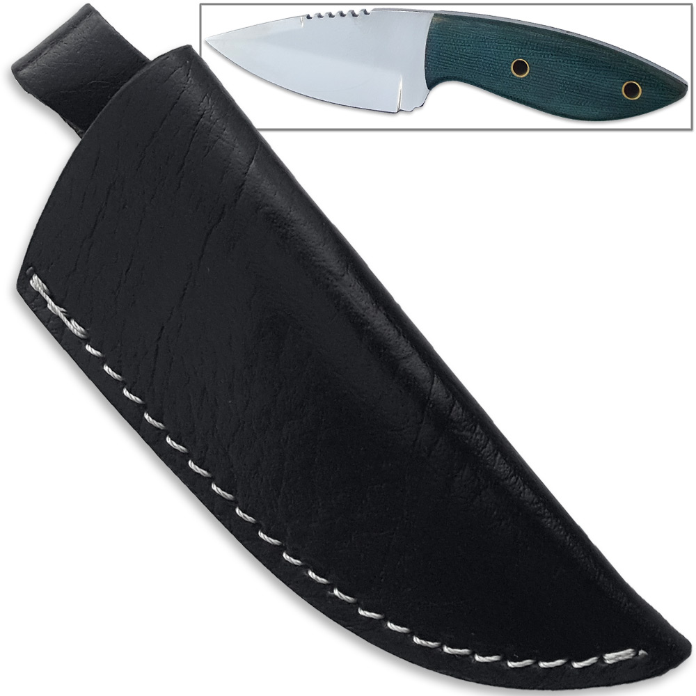 Hardened J2 German Steel Knife Handmade Full Tang Skinner Green Handle