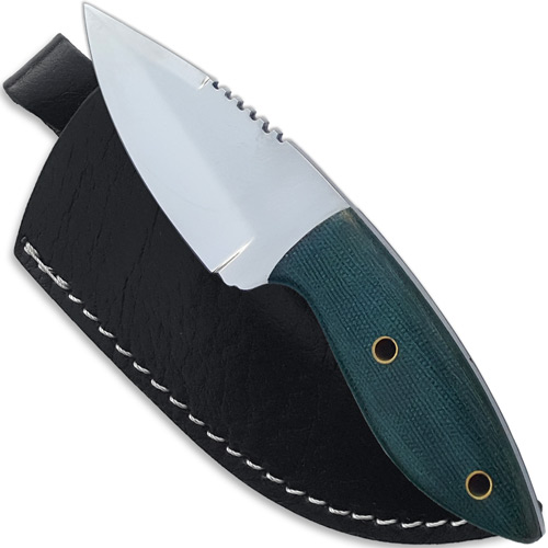 Hardened J2 German Steel Knife Handmade Full Tang Skinner Green Handle