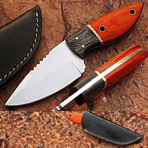 German J2 Hardened Steel Handmade Skinner Knife w Frostwood Handle