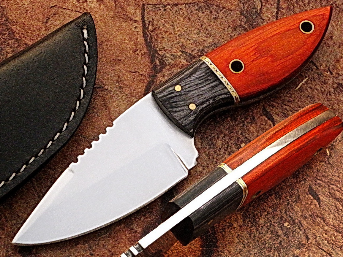 German J2 Hardened Steel Handmade Skinner Knife w Frostwood Handle