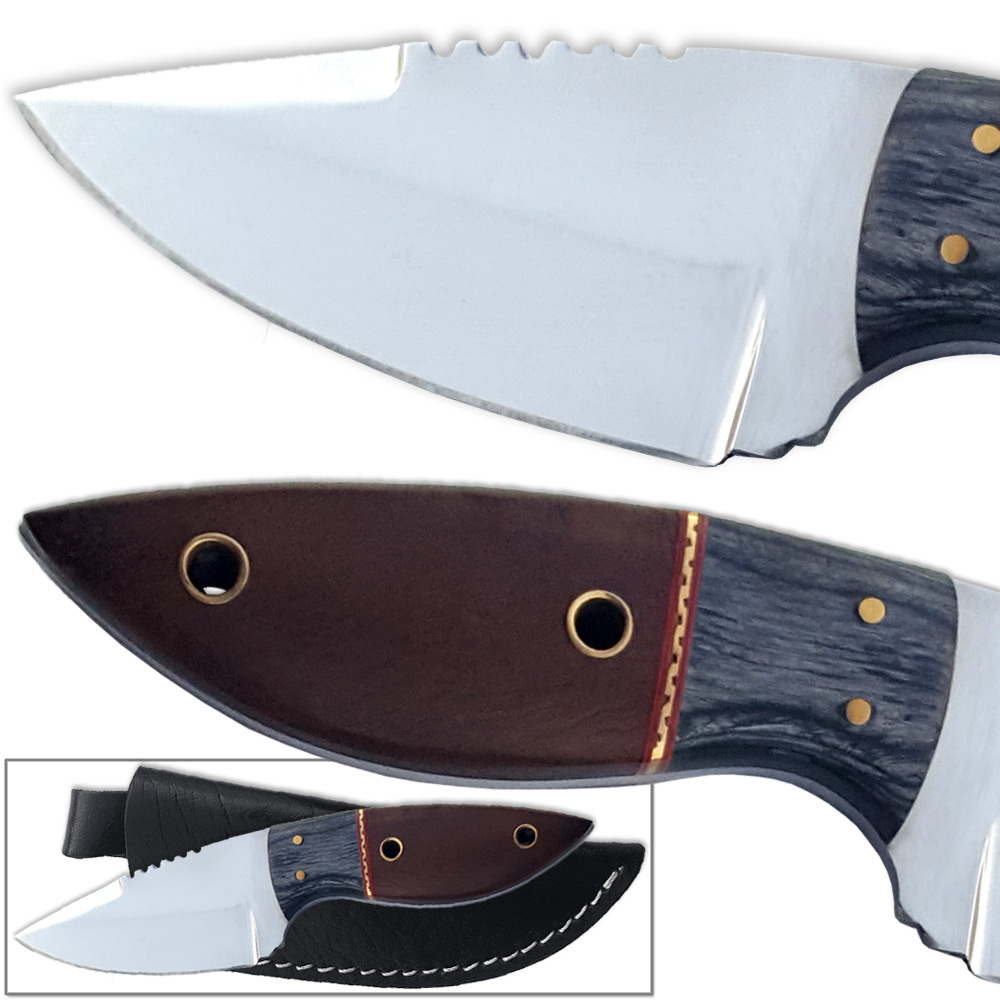 Super Skinner J2 German Steel Knife Full Tang Walnut Hardwood Handle