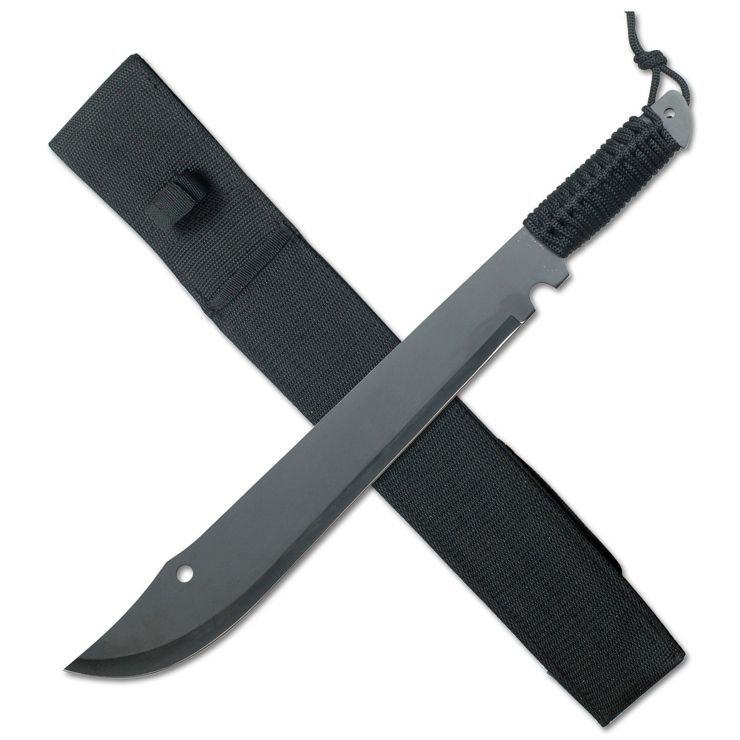 Night Reaper Tactical Machete Full Tang  21" Black Survival Blade with Nylon Sheath