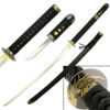Black Warrior Orchid Katana  Sword come with Hidden Tanto Dagger