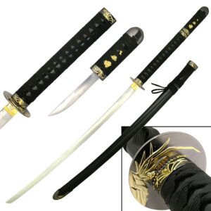 Black Warrior Orchid Katana  Sword come with Hidden Tanto Dagger