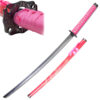 Pink Carved Dragon Scabbard  Katana