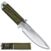 10.75 Inch Full Tang Hunting Knife with Sheath - Silver Steel Blade