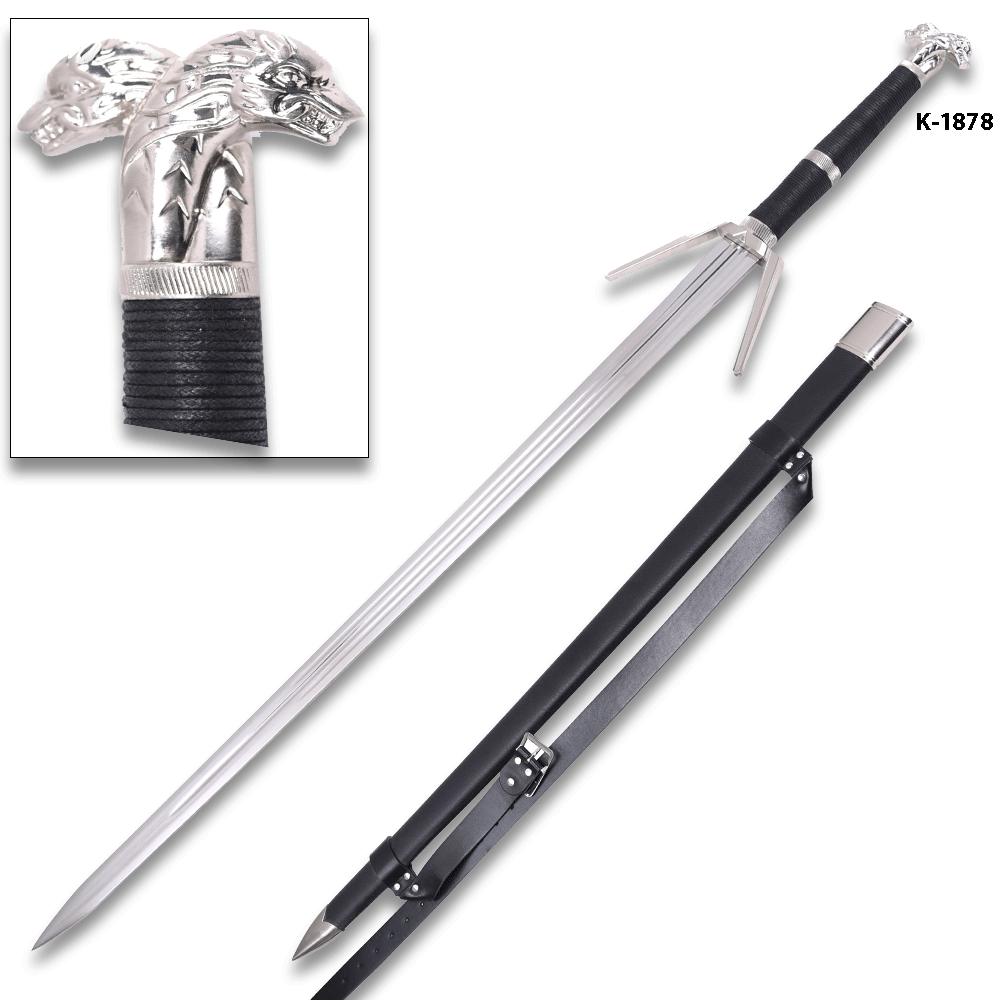 49" Medieval Two Handed Witcher Geralt of Rivia Steel Sword