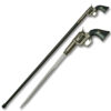 Sword Cane - American Revolver Pistol Handle