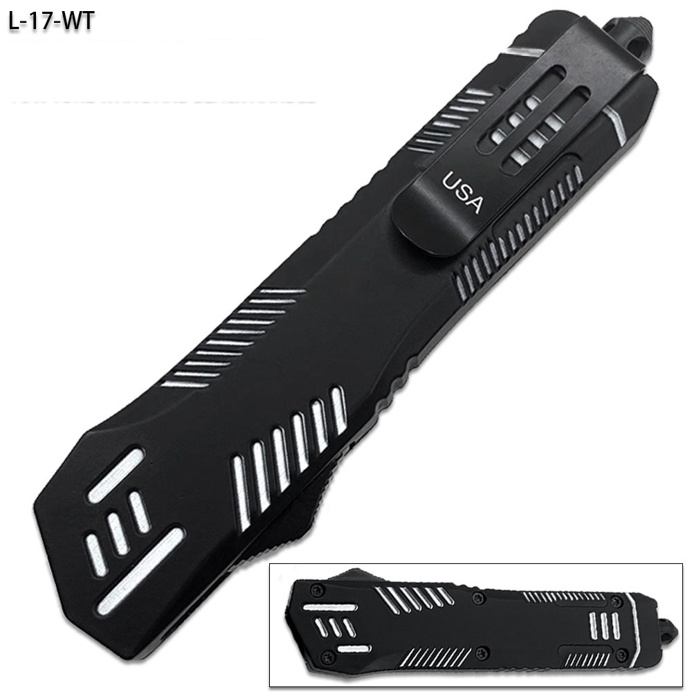 White Hills OTF Drop Point Blade W/Glass Breaker Single Edge