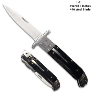 LEVERLOCK SWINGUARD AUTOMATIC KNIFE BLACK WOOD HANDLE