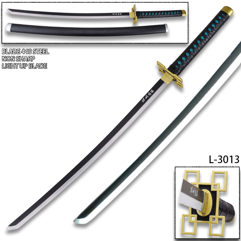 Demon Slayer - Muichiro Tokito Nichirin Sword Katana LED Light-Up Metal Sword Non Sharp
