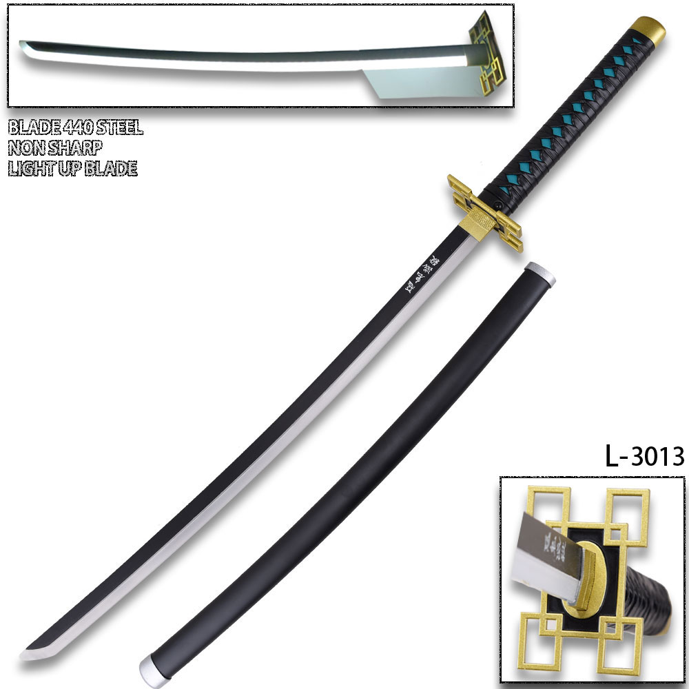 Demon Slayer - Muichiro Tokito Nichirin Sword Katana LED Light-Up Metal Sword Non Sharp