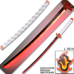 Demon Slayer - Kyojuro Rengoku Red Nichirin LED Light-Up Metal Sword