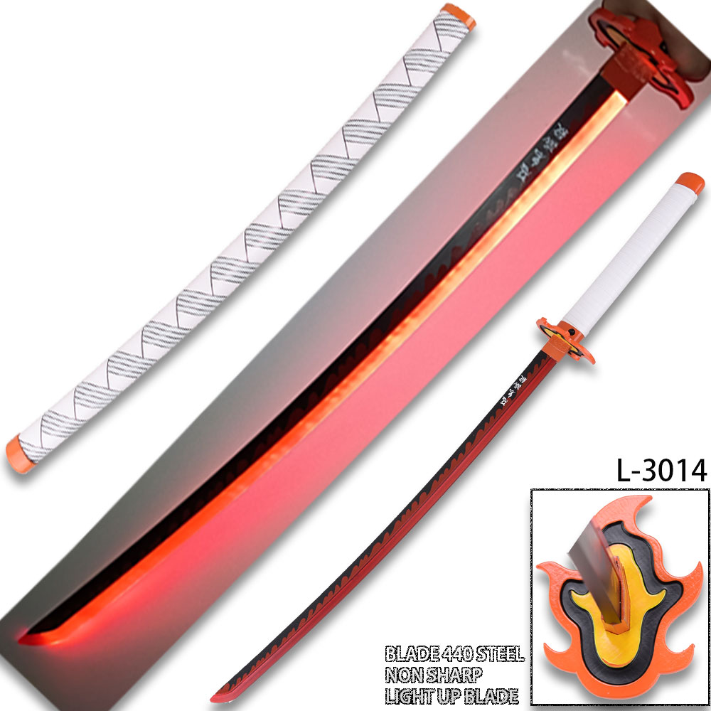 Demon Slayer - Kyojuro Rengoku Red Nichirin LED Light-Up Metal Sword