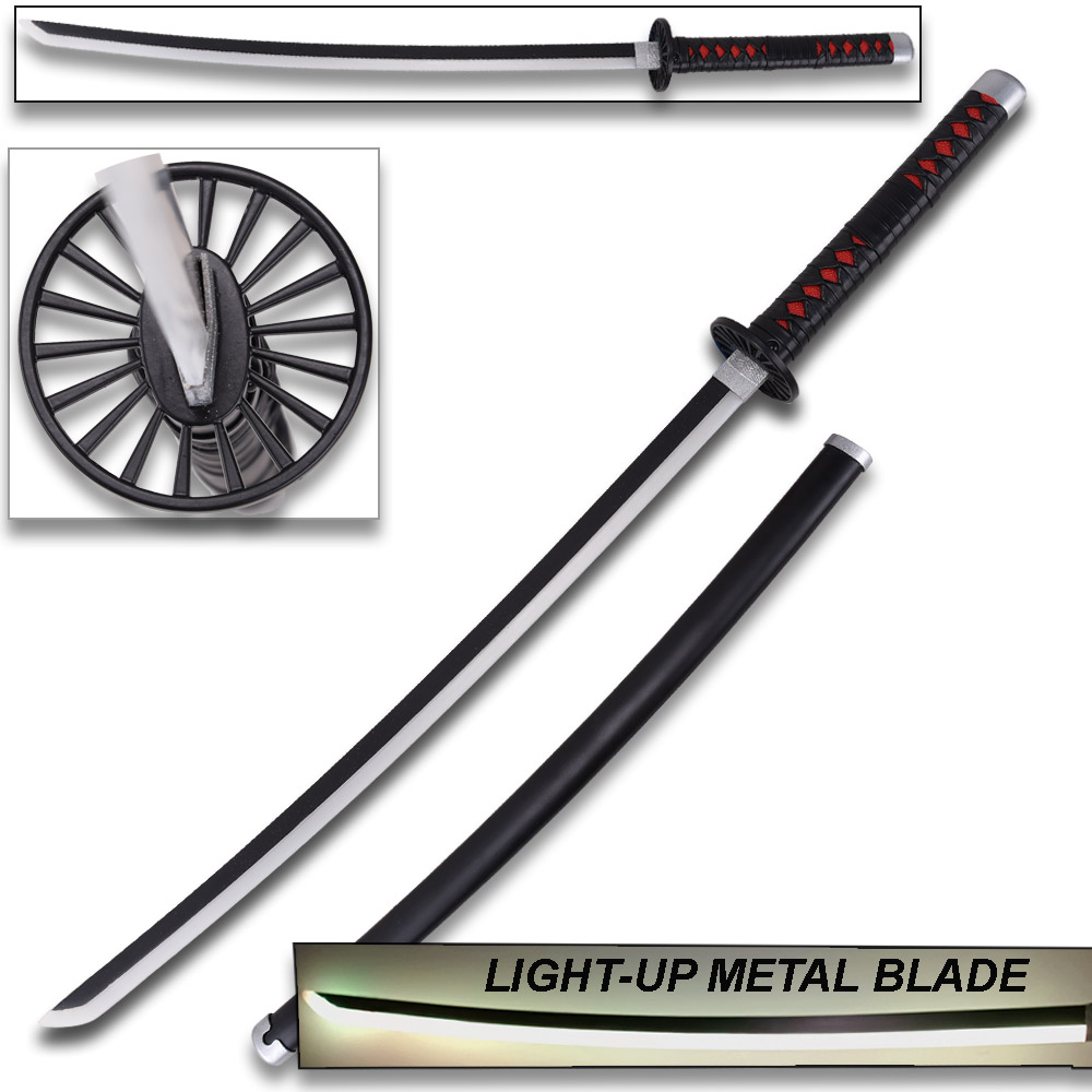 DEMON SLAYER -TANJIRO Kamado Black SWORD LED Light-Up Metal Non Sharp