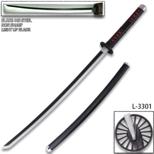 DEMON SLAYER -TANJIRO Kamado Black SWORD LED Light-Up Metal Non Sharp