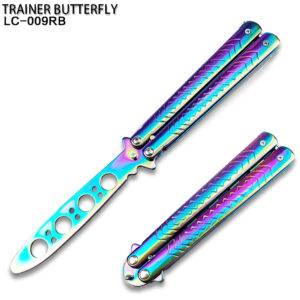 Rainbow Balisong Butterfly Knife soft Handle Trainer for Martial art