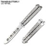 Balisong Butterfly Knife Silver Chain-Link Handle Trainer for Martial art