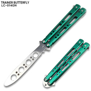 Balisong Butterfly Knife Green Soft  Handle Trainer for Martial art