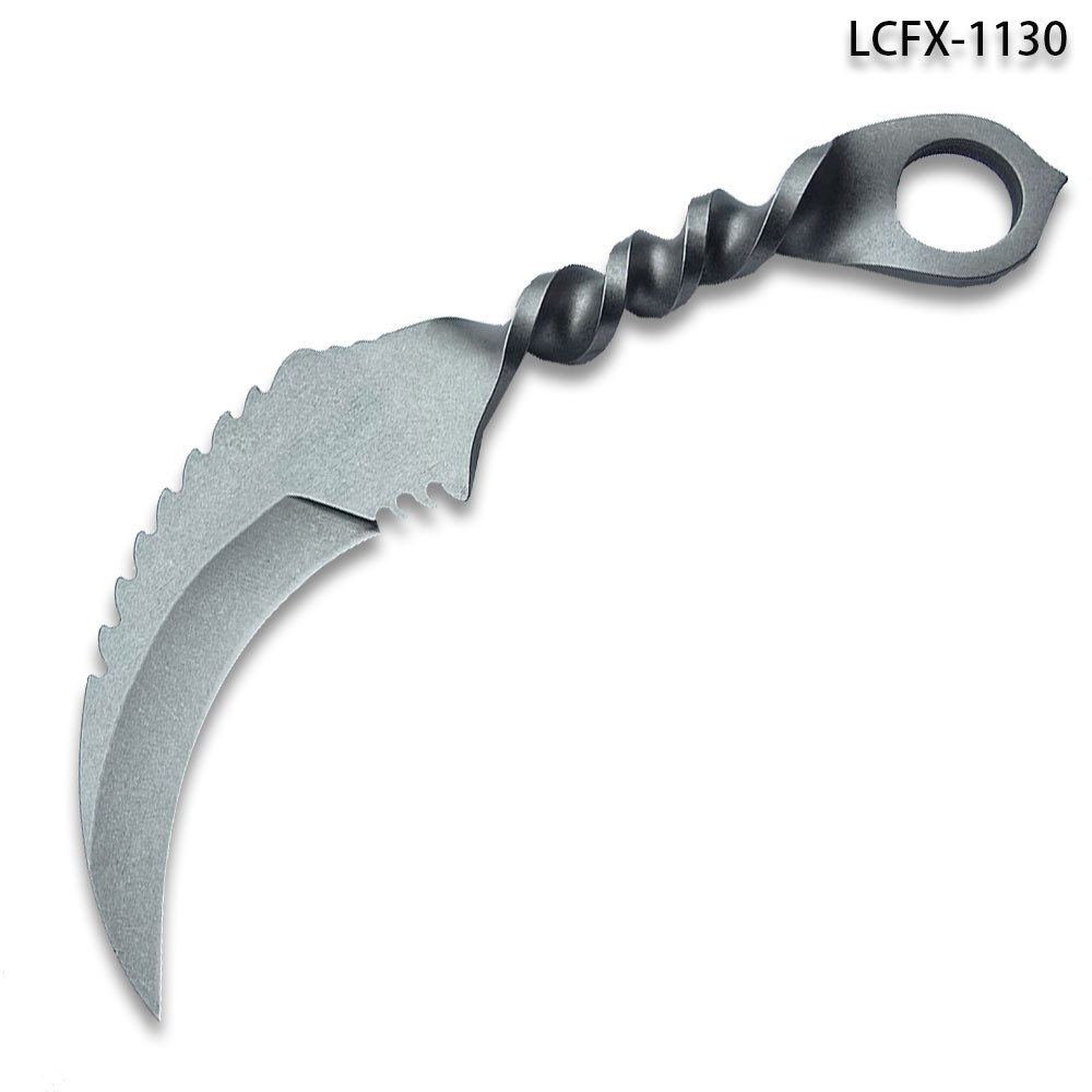Forged Railroad Spike Twist Karambit Satin Finish